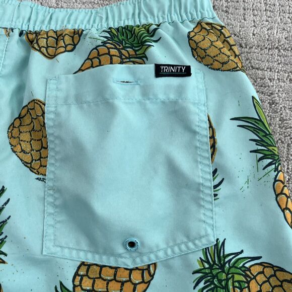 Trinity Collective Swim Shorts Mens Medium Mesh Lined Pineapple Graphic* - Picture 9 of 12